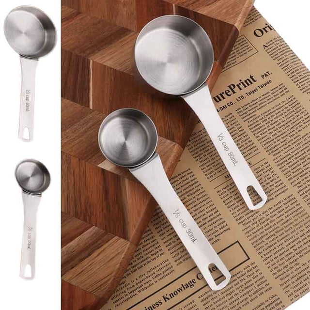 Stainless Steel Coffee Measuring Spoon with 30ml/80ml Graduations - Kitchen Baking Tool for Precise Coffee Powder & Ingredient Measurement