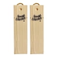 thumbnail image 2 of Single Bottle Wooden Wine Box with Lid Decorative Wood Grain Reusable Wine Storage Box, 2 of 12