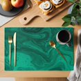thumbnail image 2 of Green Marble Placemats Set of 6, Modern Farmhouse Gradient Abstract Fluid Art Placemats for Dining Table, Place Mats for Kitchen Tabletop, Waterproof Wipeable Dining Table Mats Set, 2 of 9