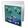 3dRose Blown Mustang vintage race car with stars for the classic car lover, Greeting Cards, 6 x 6 inches, set of 6