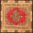 thumbnail image 1 of Ahgly Company Indoor Square Medallion Orange Traditional Area Rugs, 4' Square, 1 of 1