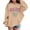 Khaki, variant on Kiijoy Hoodie for Girls Malibu Letter Graphic Loose Pullover Hooded Sweatshirt, Sizes 3-4