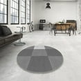 thumbnail image 4 of Ahgly Company Machine Washable Indoor Round Transitional Carbon Gray Area Rugs, 7' Round, 4 of 7