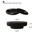 thumbnail image 5 of Noble House Leigh 47" Oval Coffee Table with Hidden Storage, Solid Wood Veneer Fluted Accent Tea Table, Black, 5 of 15