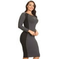 thumbnail image 2 of Lady's Color Block Contrast Midi Dress, Charcoal/Black, XL, 2 of 4
