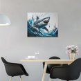 thumbnail image 3 of Aaheei Shark Wall Art Ocean Pictures Sea Room Decor Navy Nautical Canvas Prints Modern Home Artwork Decorations for Bedroom Bathroom Living Room Office, 3 of 5