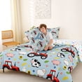 thumbnail image 4 of Catabedysis Farm Theme Initial Y Queen Comforter Set For Boys,Red Farm Equipment Tractor ABC Print Comforter Sets Queen,Colorful Stars Reversible,3pcs,1 Comforter and 2 Pillowcases, 4 of 7