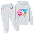 thumbnail image 4 of Kids Outfits Set 6 7 Six Seven Letter Outfits Set Comfortable Boys Graphic Print Hoodie And Jogger Outfit Two Piece Playwear For Toddler And Youth Kids White 150(11-12 Years), 4 of 8