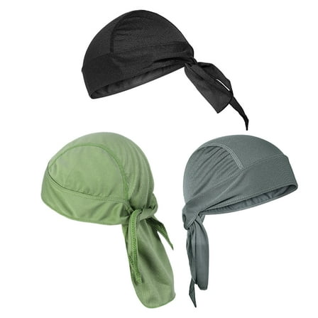 FRCOLOR 3 Pcs Head Wraps Cycling Caps Dew Rag Skull Caps Beanie Cap Do Rags, Pirate Hats Durag Bandana For Men And Women Bicycle Cycling Running