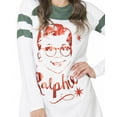 thumbnail image 3 of A Christmas Story Womens' Ralphie Nightgown Sleepwear Holiday Athletic Varsity-Style Long-Sleeve Loungewear, 3 of 5