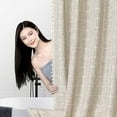 thumbnail image 3 of Anckoeil Bohemian Farmside Shower Curtain,Linen Rustic Heavy Duty Striped Fabric Shower Curtain Set with Tassel, Water Repellent, Bohemian Vintage Countries Cloth Shower, 3 of 8