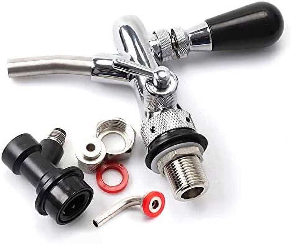 YIHOR Adjustable Beer Tap Faucet Stainless Steel Draft Beer Faucet Flow Controller Chrome Plating Shank G5/8 Tap Keg for Kegerator