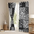 thumbnail image 3 of Homewish Cheetah Leopard Print Black Out Curtains, Black White Patchwork Curtains Pack of 2 (42x63 Each), Modern Fashion Abstract Bedroom Curtains, Living Room Curtains Decor, 3 of 5