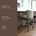 thumbnail image 2 of Maven Lane Hugo Bar Stool in Reclaimed Oak Finish with Ash Grey Fabric, Set of 4, 2 of 6