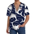 thumbnail image 3 of KLL Angry Shark Print Men's Shirt Short Sleeve Button Down Summer Cuba Beach Shirts- XX-Large, 3 of 7