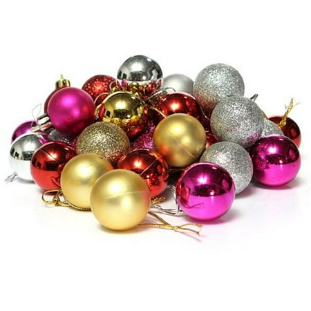 Enjoyofmine 24Pcs/Set Christmas balls Plastic Light Balls Christmas Tree Ornaments