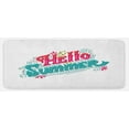 thumbnail image 1 of Hello Summer Kitchen Mat, Handwritten Vintage Calligraphy with Floral Details, Plush Decorative Kitchen Mat with Non Slip Backing, 47" X 19", Sea Green Magenta, by Ambesonne, 1 of 1