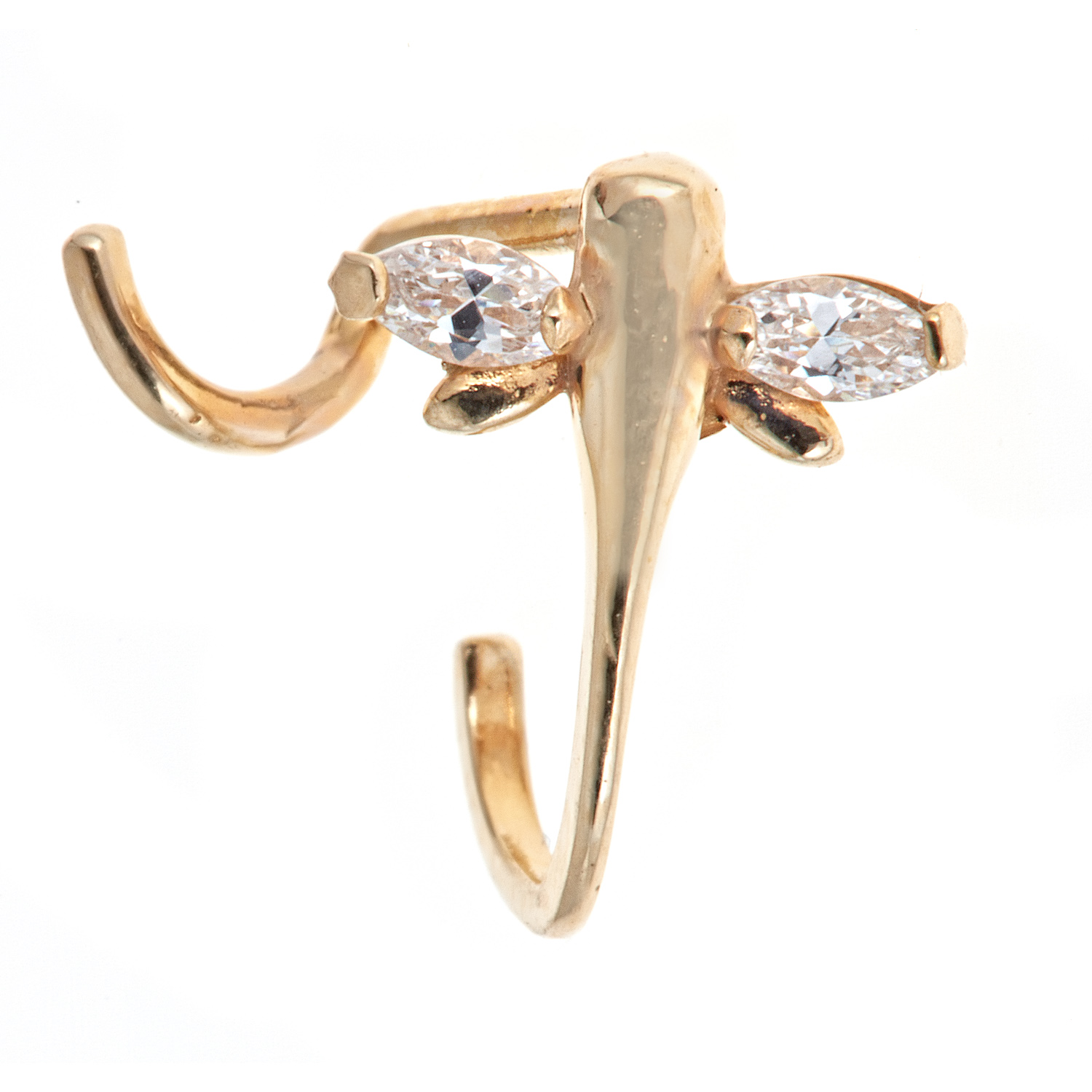 10kt Solid Yellow Gold Nose Ring With UPost