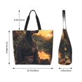 thumbnail image 5 of Easygdp Sunset Meditating Doberman Tote Bags for Women,Women Travel Shoulder Bags Handbags，Big Capacity Shopping Work Bag, 5 of 8