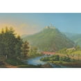 thumbnail image 2 of Johann Heinrich Bleuler 24x18 Gold Ornate Framed and Double Matted Museum Art Print Titled - View of Kynsburg Over the Weistritz River Valley in Silesia (Late 18th-19th Century), 2 of 4