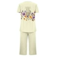 thumbnail image 4 of Aqestyerly Ensemble de Pyjama, Ensemble de Pyjama Décontracté pour Femmes avec Blouse à Manches Courtes et Col Rond et Pantalon Confortable Beige(S), 4 of 5