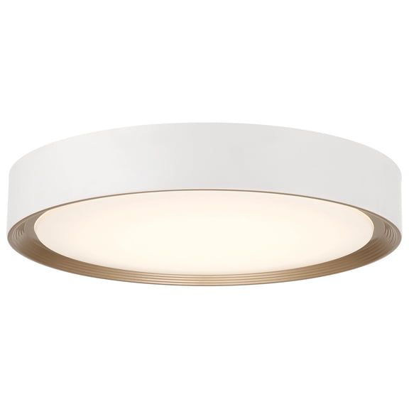Malaga 1 - Light Matte White LED Acrylic & Steel Flush Mount Light
