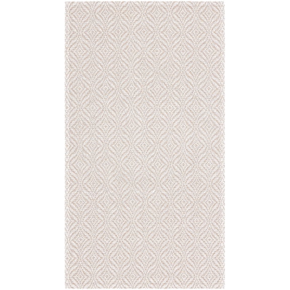 SAFAVIEH Martha Stewart Thom Geometric Cotton Area Rug, Beige/Grey, 4' x 6'