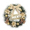 thumbnail image 2 of Jienlioq Christmas Clearance Classic Fir Christmas Wreath for Front Door - Artificial Pine Cone Decorations with Plaid Bow Holiday Hanging Accent Weatherproof (22 Inch), 2 of 6