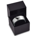 thumbnail image 3 of Tungsten Tyrannosaurus Rex Band Ring 8mm Men Women Comfort Fit Brushed Gray Flat Cut Black Polished, 3 of 4