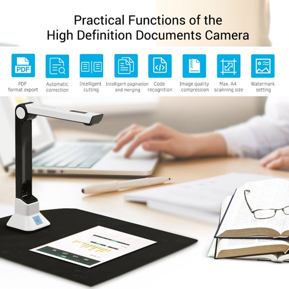 Scanner,Scanner Capture Size File Support 7 A4 Document Camera Bk50 Portable 10 Size A4 Document File Port 7 Document Camera File 10 Definition Scanner An/russian/french/japanese/spanish/ Dsfen