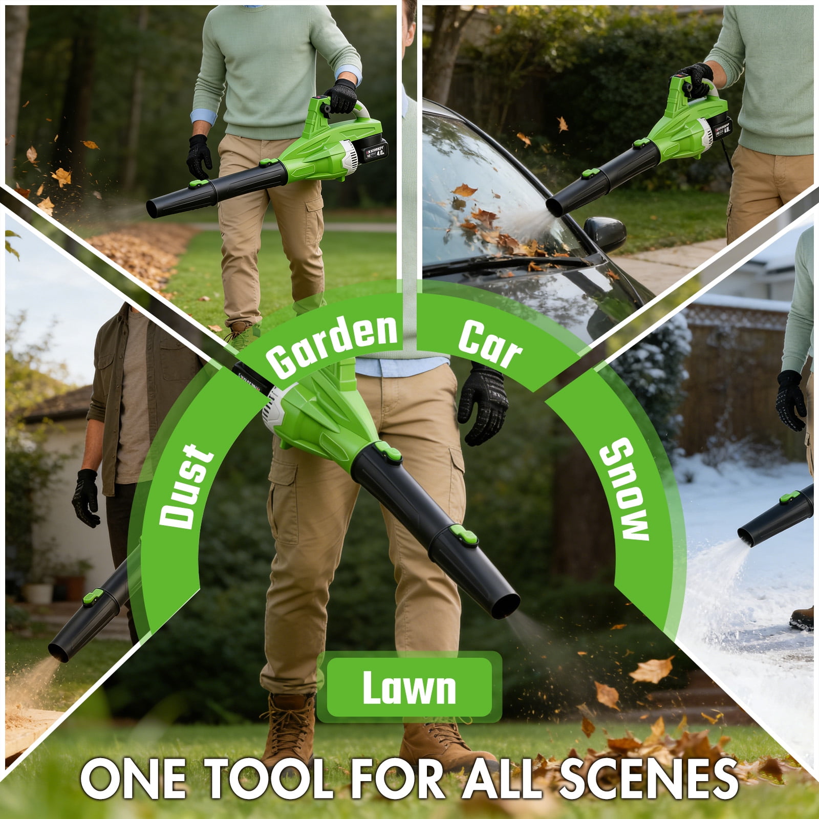 Cordless Leaf Blower, 200 MPH 850 CFM Electric Blower with 8 Speeds, 2×4.0AH Batteries and Charger, Lightweight for Yard, Patio and Dust Cleaning