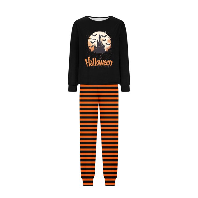 Family Matching Halloween Pajamas Set, Halloween Print PJs Sets 2 Pieces Loungewear Sleepwear Family Pajamas Matching Pjs