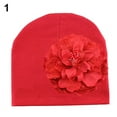 thumbnail image 3 of SPRING PARK Cute Newborn Baby Girl Peony Flower Weave Hat Infant Cotton Fabric Spring Beanie Cap, 3 of 3