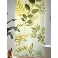 thumbnail image 4 of Sheer Curtains 108 Inches Long, Sage Green Leaves Semi Sheer Curtains Light Filtering Window Treatment, Summer Botanical Farmhouse Watercolor Leaf Privacy Voile Drapes for Living Room 52x108 Inch, 4 of 7