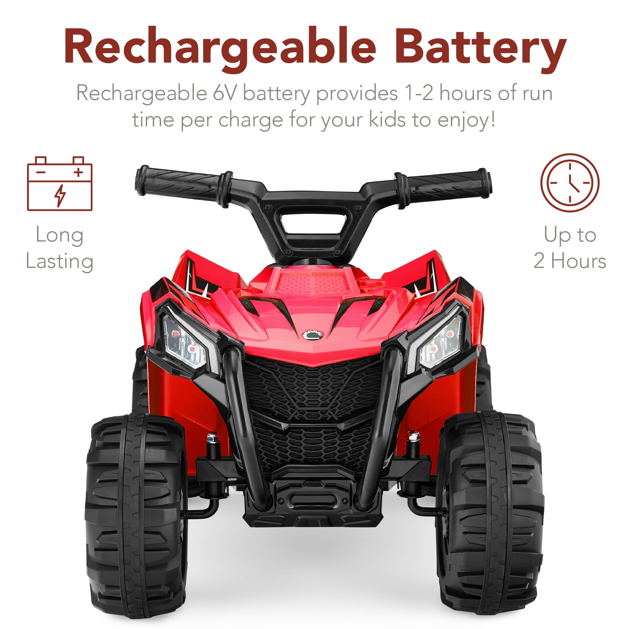 Best Choice Products 6V Kids Ride-On 4-Wheeler Quad ATV Car w/ 1.8mph Max Speed, Treaded Tires - Red
