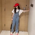 thumbnail image 2 of Yammkia Jeans Jumpsuit for Kids Little Big Girls Denim Overalls Washed for Soft Stretch Jeans Workwear 5-16 Years,9-10 Years, 2 of 7