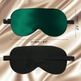 thumbnail image 2 of Uxcell Natural Silk Sleep Mask Adjustable Soft Eye Mask Cooling Blackout Eye Cover with Elastic Straps Dark Green, 2 of 6