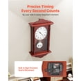 thumbnail image 4 of VEVOR Grandfather Clock, 18 in Classic Vintage Pendulum Clock, Pine Wood & MDF Wall Clocks with Quartz Movement and Quiet Design, for Living Room, Bedroom, Home Decor, and Gift (Cherry Tone Finish), 4 of 9