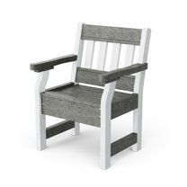 Wildridge Heritage Garden Chair, Dark Gray and White - Outdoor Weather Resistant Recycled Plastic Furniture for Patio