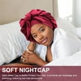 thumbnail image 2 of YSTDHL Satin Braid Bonnet for Women Silk Bonnet for Sleeping Sleep Cap with Elastic Tie Band Night Cap for Long Curly Hair Locs, 2 of 7