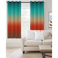 thumbnail image 2 of Teal Red Brown Ombre Blackout Curtains for Bedroom/Living Room, Thermal Insulated Kitchen Curtains, Contemporary Gradient Abstract Grommet Darkening Window Treatment Drapes 52"x63"x2, 2 of 8