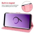 thumbnail image 5 of Compatible with Samsung Galaxy S9 Plus Wallet Phone Case and Tempered Glass Screen Protector Flip Credit Card Holder Stand Mandala Flower Cell Cover for S9+ 9S 9+ S 9 9plus S9plus Women Men Pink, 5 of 9