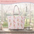 thumbnail image 7 of XYZCANDO Pink Reindeer Bow Print Padded Shoulder Tote Bag, Large Capacity Quilted Handbag for Christmas Shopping Travel Daily Commute Work Holiday Outings, 7 of 7
