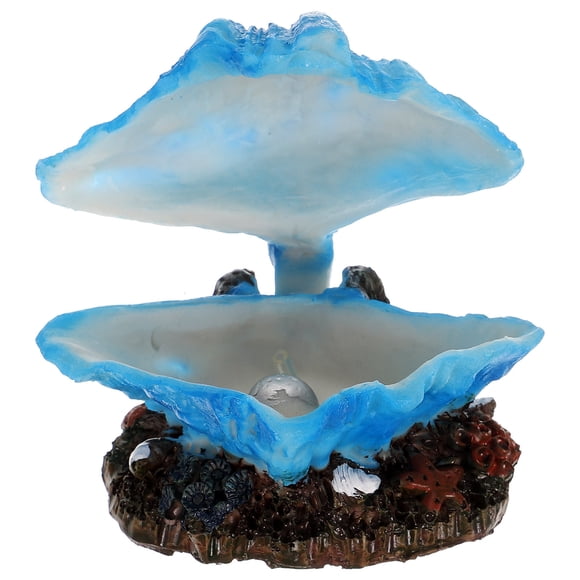 Minkissy Bubbler Decor for Aquarium Fish Tank Blue Resin Bubble Maker Shell Decoration 1Pack 4.3x3.5in