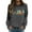 Dark Gray, variant on Fiaer Thanksgiving Sweatshirts for Women Plus Size Crew Neck Long Sleeve Pullover Letter Floral Graphic Baggy Tops White XL