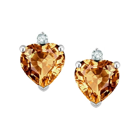 Star K Heart Shape 7mm Simulated Imperial Yellow Topaz Earrings Star K Heart Shape 7mm Simulated Imperial Yellow Topaz Earrings Studs