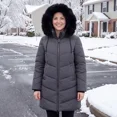 thumbnail image 4 of Womens Puffer Jacket Windproof Winter Down Coat Waterproof Winter Parka Jacket, Darkgray M, 4 of 8