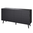thumbnail image 2 of AVAWING Wave Fluted Cabinet with Storage, 4 Doors Sideboard Buffet, Modern Accent Cabinet, Black, 2 of 7