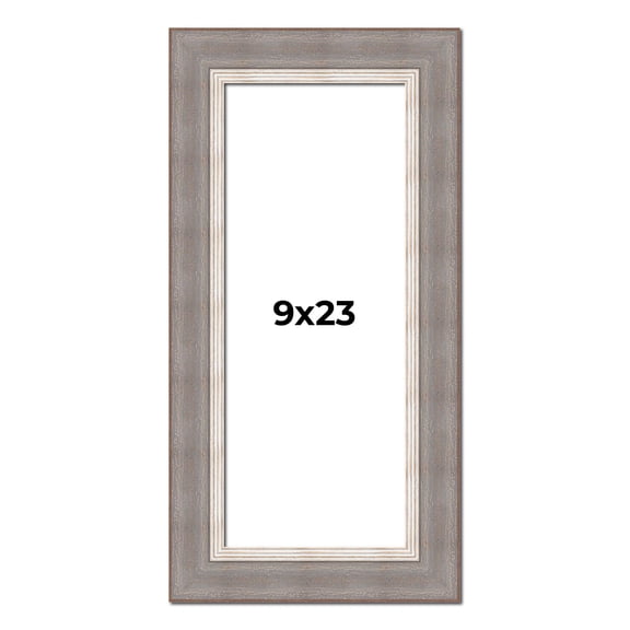 9x23 Frame Grey Real Wood Picture Frame Width 2.75 Inches | Interior Frame Depth 0.5 Inches | Linus