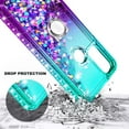 thumbnail image 4 of Nagebee Case for Motorola Moto G Stylus 5G (2022) with Tempered Glass Screen Protector (Full Coverage), Sparkle Glitter Liquid Bling Diamond [Ring Holder & Wrist Strap] Women Girls Cute (Aqua/Purple), 4 of 6